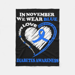 Diabetesbewustzijn in november dragen we blauw fleece deken