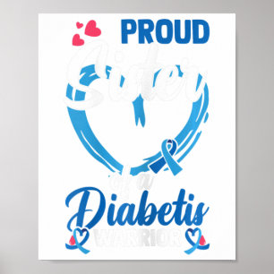 Diabetesbewustzijn Trotse zus van een diabetesoorl Poster