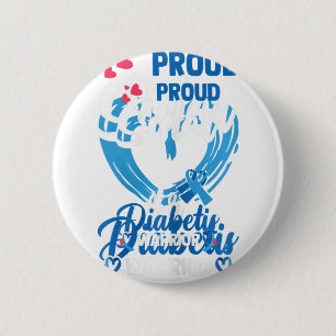 Diabetesbewustzijn Trotse zus van een diabetesoorl Ronde Button 5,7 Cm