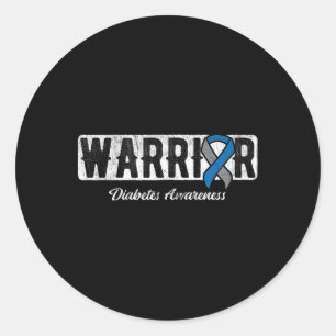 Diabetesbewustzijn voor krijgers  ronde sticker