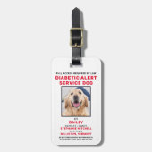 Diabetic Alert Service Dog Photo ID Badge Bagagelabel (Voorkant verticaal)