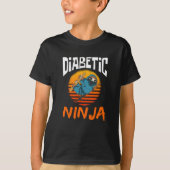 Diabetic Ninja Diabetes Awareness Useless Pancreas T-shirt (Voorkant)