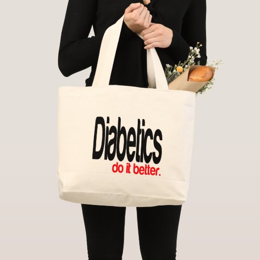 Diabetici doen het beter grote tote bag (Voorkant (product))