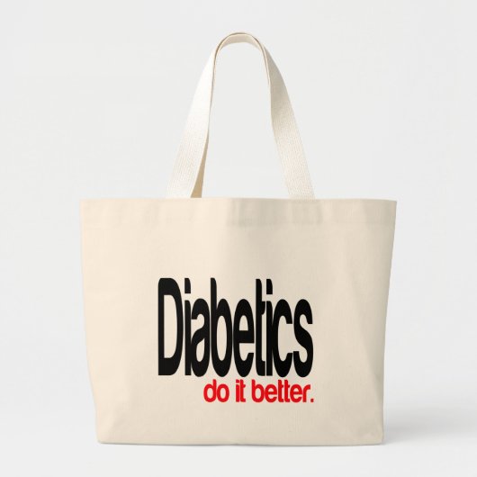 Diabetici doen het beter grote tote bag (Voorkant)