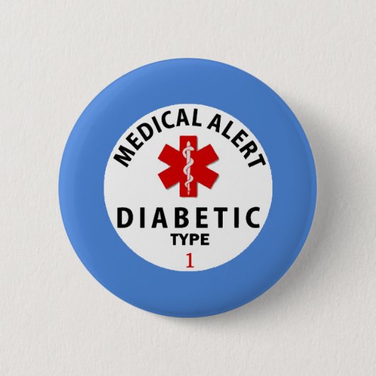 DIABETIES TYPE 1 RONDE BUTTON 5,7 CM (Voorkant)