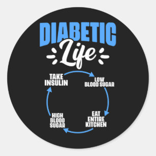 Diabetisch leven Diabetes Warrior Diabetes Awarene Ronde Sticker