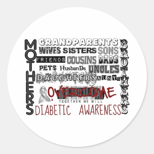 DIABETISCHE BEWUSTMAKING RONDE STICKER (Voorkant)