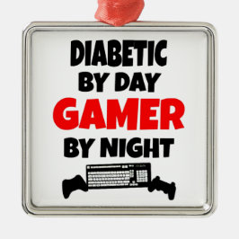 Diabetische gamer metalen ornament