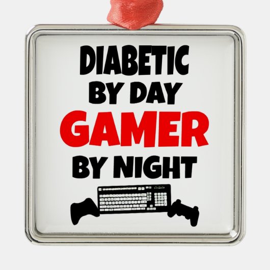 Diabetische gamer metalen ornament (Voorkant)