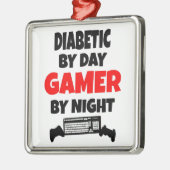 Diabetische gamer metalen ornament (Links)