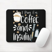 Diabetische Gift Funny loopt op koffiediabetes Muismat (Met muis)