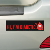 Diabetische inleiding bumpersticker (Op auto)
