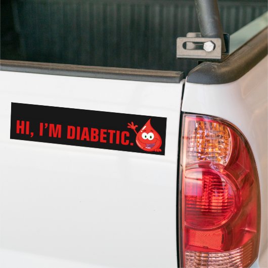 Diabetische inleiding bumpersticker (Op Truck)