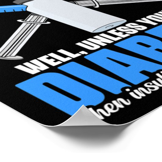 Diabetische insuline Diabetes, aankomende diabetes Poster (Hoek)