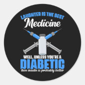 Diabetische insuline Diabetes, aankomende diabetes Ronde Sticker (Voorkant)