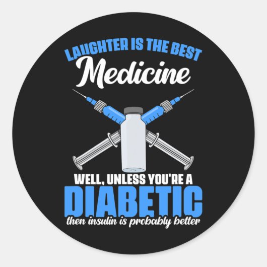 Diabetische insuline Diabetes, aankomende diabetes Ronde Sticker (Voorkant)