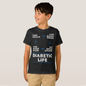 Diabetische levenscyclus plezier Diabetes Awarenes T-shirt (Voorkant volledig)