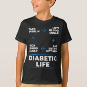 Diabetische levenscyclus plezier Diabetes Awarenes T-shirt (Voorkant)