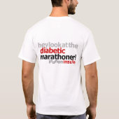 Diabetische marathoner - ik loop op insuline t-shirt (Achterkant)