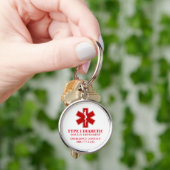 Diabetische medische informatie sleutelhanger (Hand)