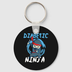 Diabetische ninja - T1D bloedsuikerdiabetes awaren Sleutelhanger