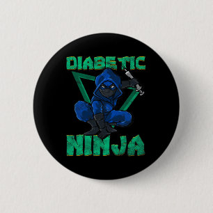 Diabetische Ninja Type 1 Diabetes Awareness Gift I Ronde Button 5,7 Cm