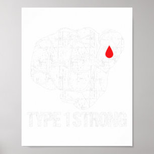 Diabetische patiënten Fighter Awareness Diabetes T Poster