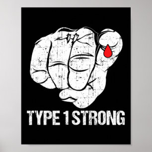 Diabetische patiënten Fighter Awareness Diabetes T Poster