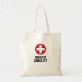 Diabetische snackkit met rood medisch pictogram tote bag (Voorkant)