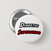 Diabetische superheld ronde button 5,7 cm (Voorkant /achterkant)