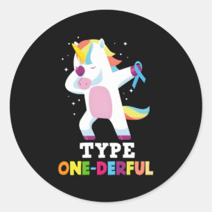 Diabetische type 1 diabetes T1D type 1-derful Unic Ronde Sticker