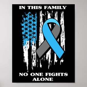 Diabetische Type 1 T1D Diabetes Awareness USA Flag Poster