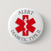 Diabetische Type 2 Alert Button (Voorkant)