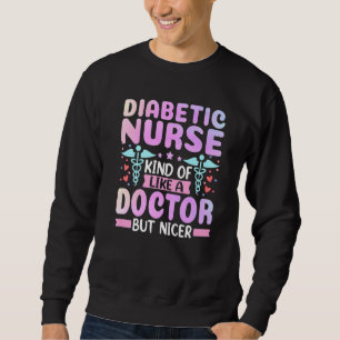 Diabetische verpleegkundige soort als een arts ins trui