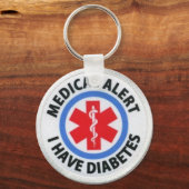 Diabetische waarschuwing sleutelhanger (Voorkant)