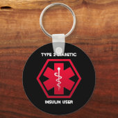 Diabetische waarschuwing sleutelhanger (Voorkant)