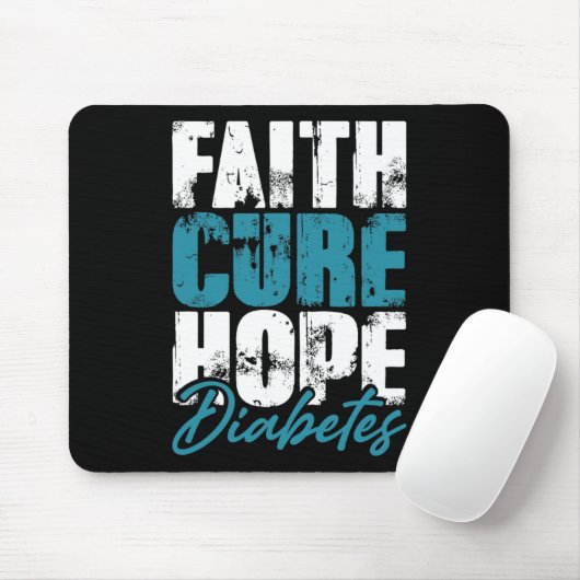 Diabetische Warrior Gift Faith Cure Hope Diabetes  Muismat (Met muis)