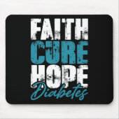Diabetische Warrior Gift Faith Cure Hope Diabetes  Muismat (Voorkant)