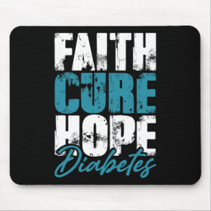 Diabetische Warrior Gift Faith Cure Hope Diabetes Muismat