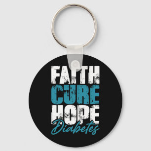 Diabetische Warrior Gift Faith Cure Hope Diabetes Sleutelhanger