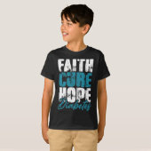 Diabetische Warrior Gift Faith Cure Hope Diabetes T-shirt (Voorkant volledig)