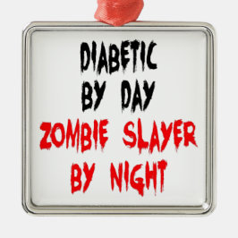 Diabetische zombiedoder metalen ornament