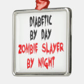 Diabetische zombiedoder metalen ornament (Links)