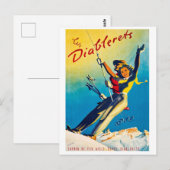 Diableretten, bergen, koppels op een skilift briefkaart (Voorkant / Achterkant)