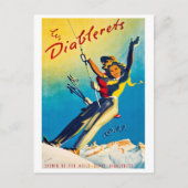 Diableretten, bergen, koppels op een skilift briefkaart (Voorkant)