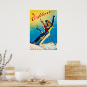 Diableretten, bergen, koppels op een skilift poster (Keuken)