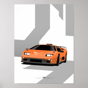 Diablo Classic Supercar Poster – Oranje jaren 90 E