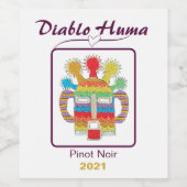 Diablo Huma, Gold , set van 6 wijnlabels Wijn Etiket (Enkel label)