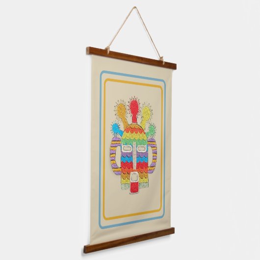 Diablo Huma Masker Tapestry - Beige Background Hangend Wandkleed (Gebogen)