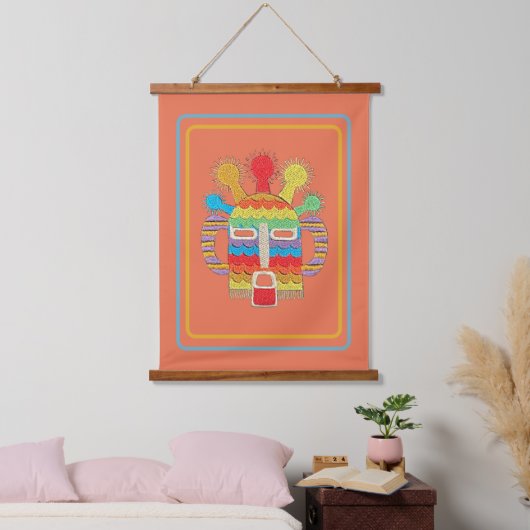 Diablo Huma Masker Tapestry - Burnt Sienna Hangend Wandkleed (Slaapkamer)